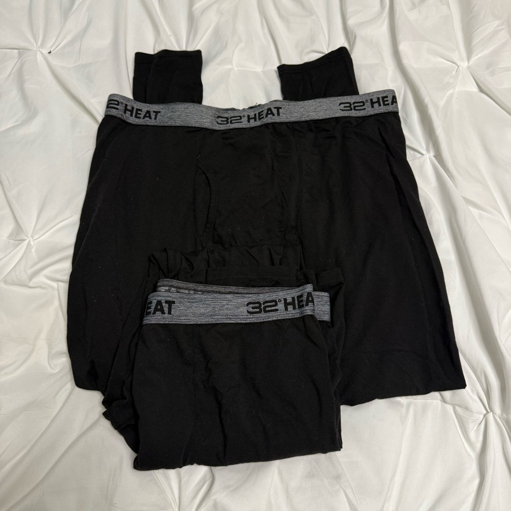 32 Degrees Men's Black Base Layer bottoms (2 pairs)